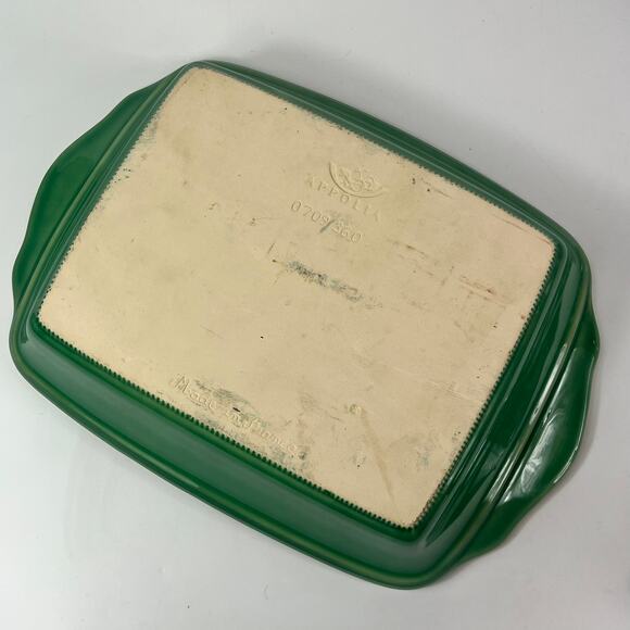 Appolia Casserole Dish French Glazed Ceramic Green Emerald Baking Serving Dish - Picture 5 of 16